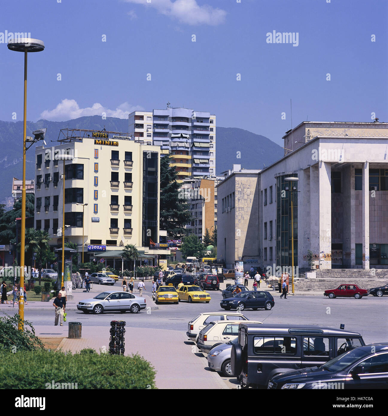 Albania, Tirana, Skanderbeg space, street scene, Balkan Peninsula