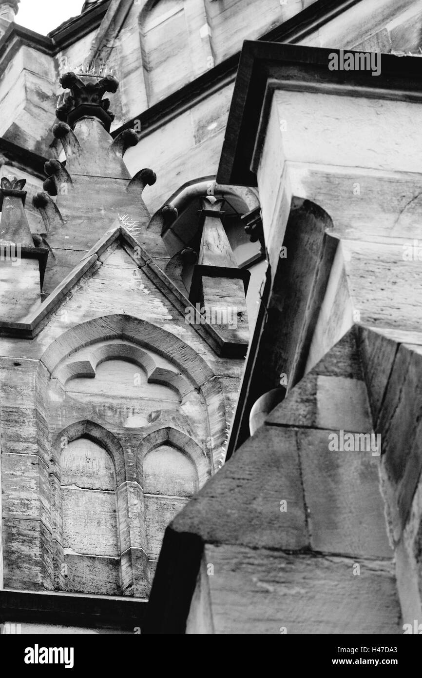 grave yard, buildings, detail, s/w, Stock Photo