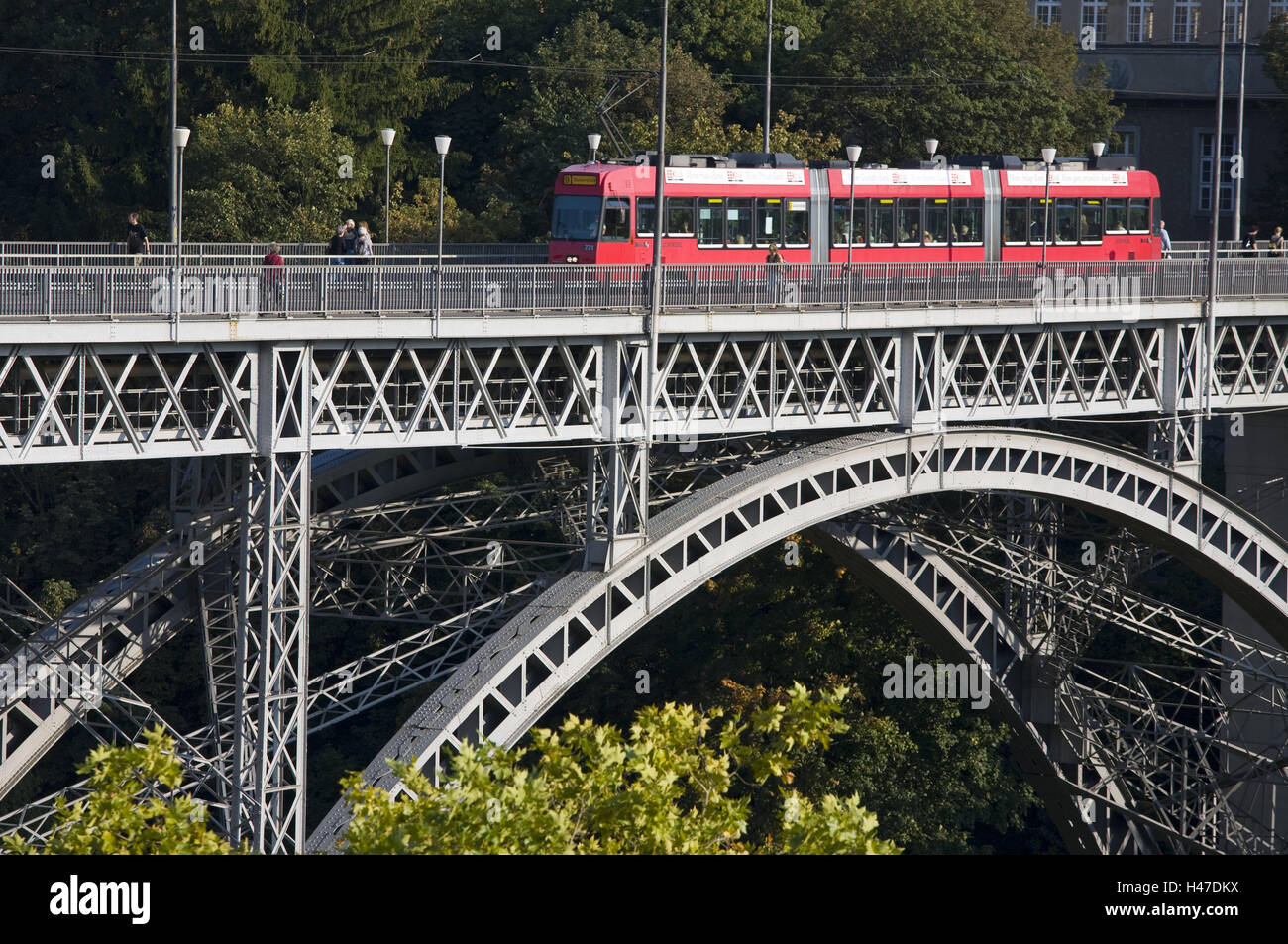 Switzerland, Bern, streetcar, Kirchenfeldbrücke (bridge), Stock Photo