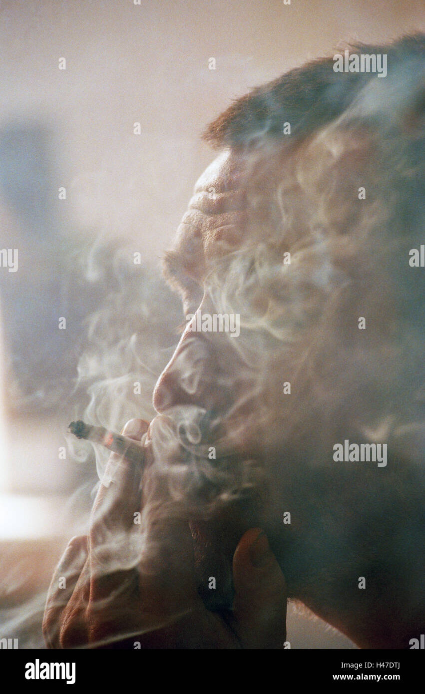 Smoker, fume, detail, Stock Photo