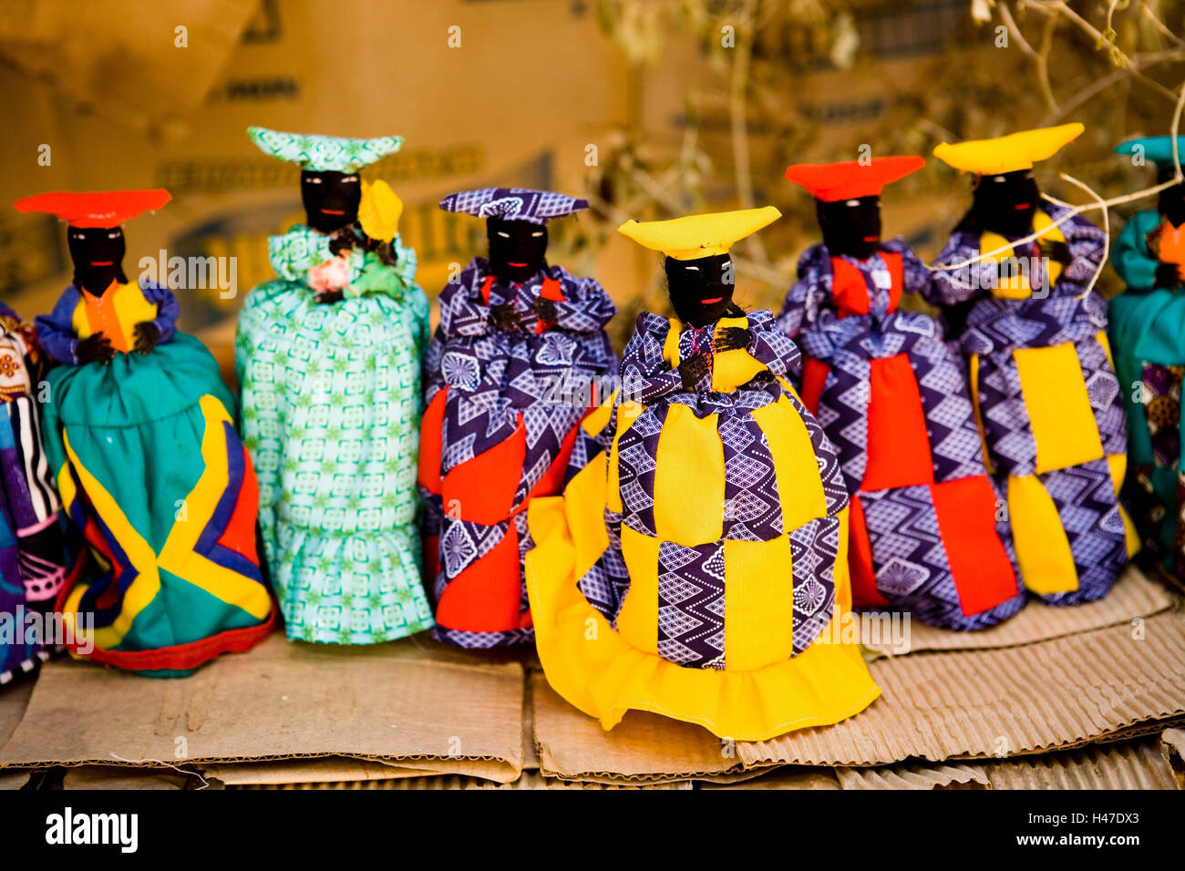 Africa, Namibia, handicraft, tribe Herero, dolls, souvenirs, sales ...