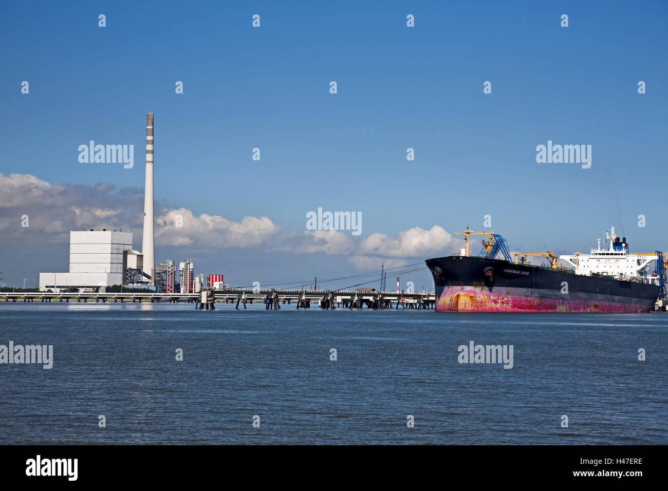 Germany, Wilhelmshaven, tanker fire-fighting bridge, tanker, oil harbour, Stock Photo