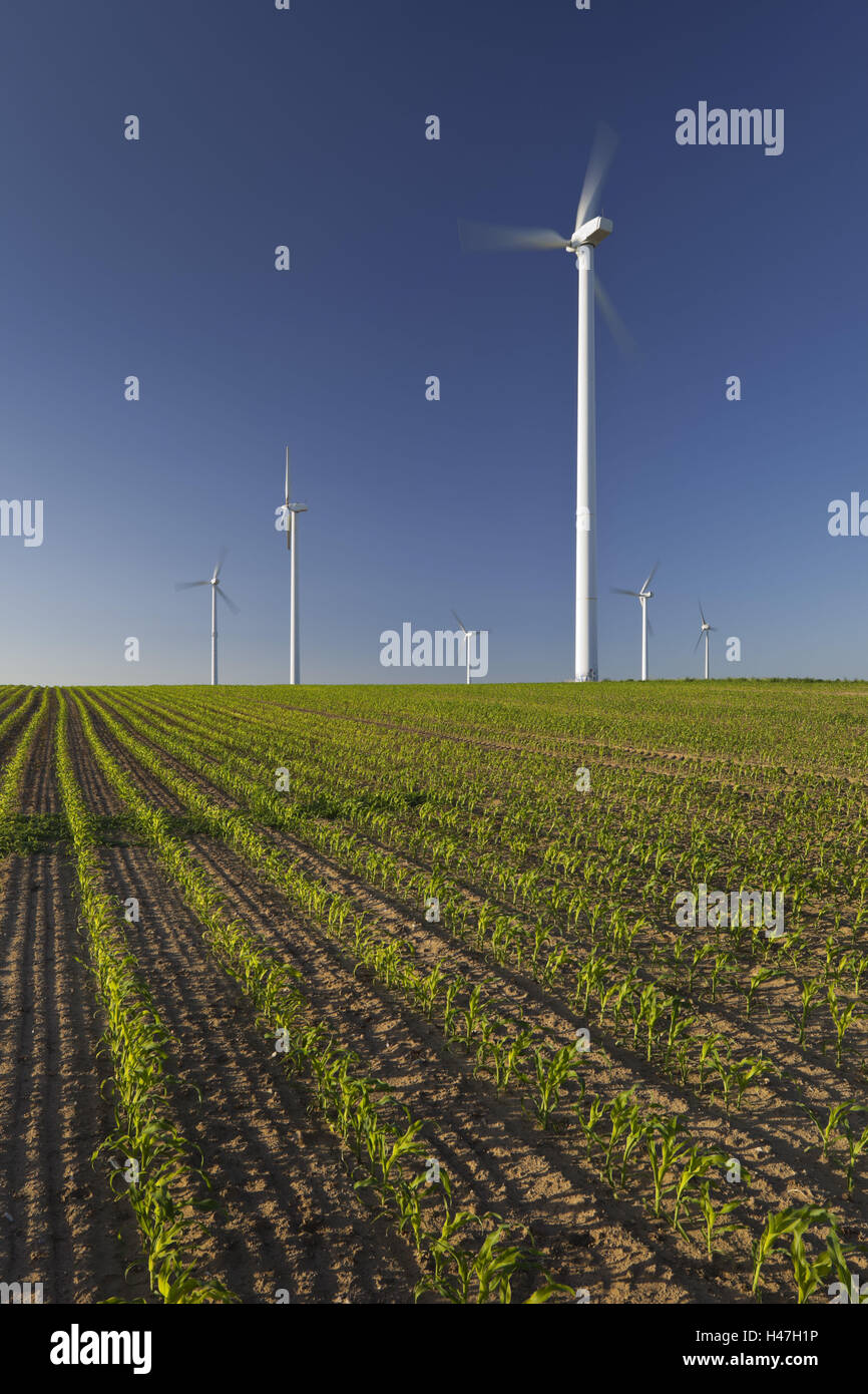 Germany, wind turbines, field, wind power plant Stock Photo Alamy