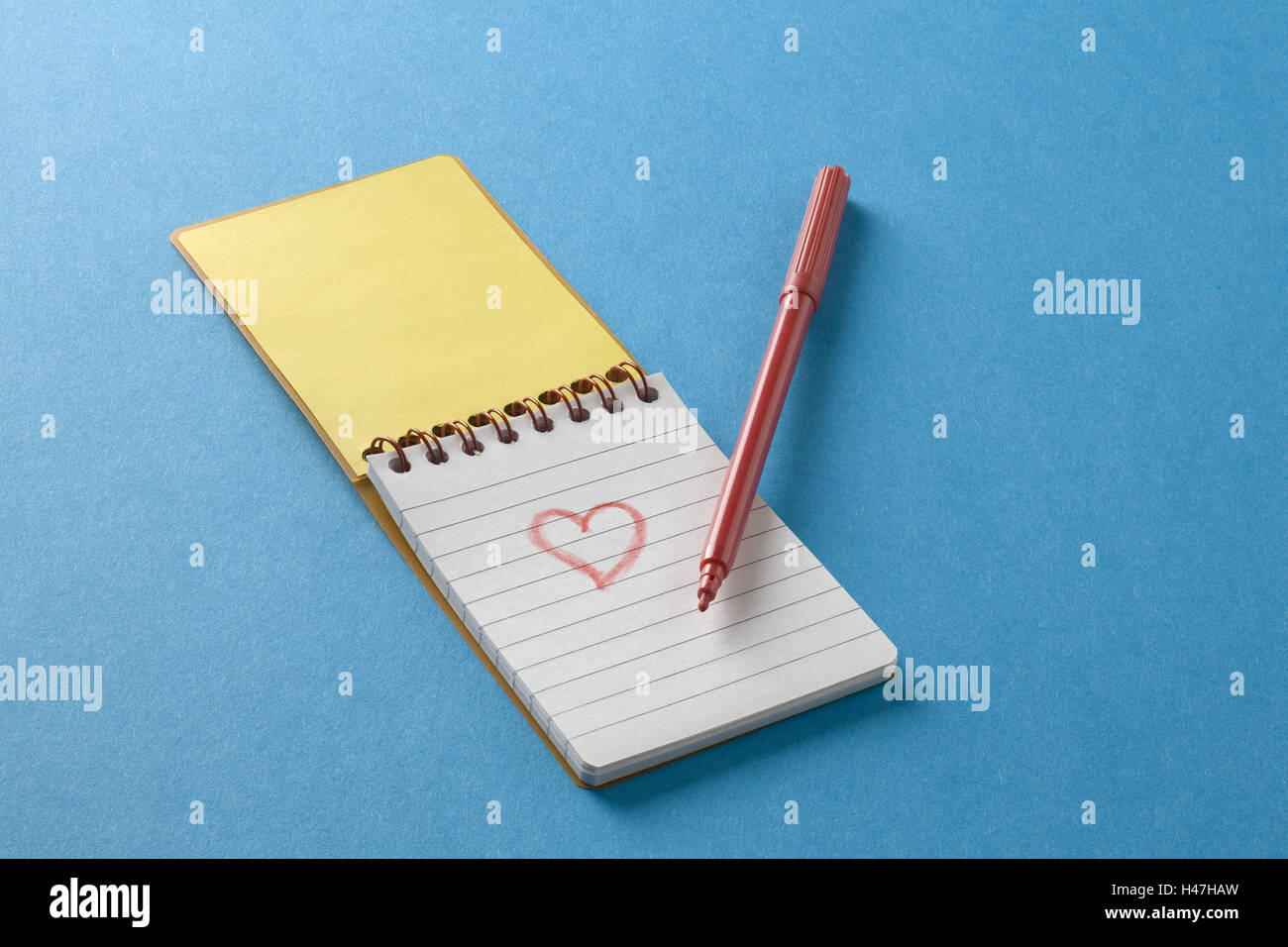 Little notepad with felt-tip pen, Stock Photo