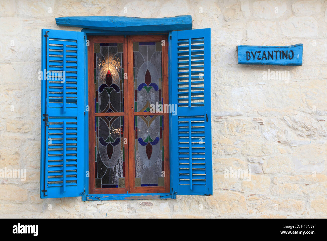 Window in a village on Cyprus, Stock Photo
