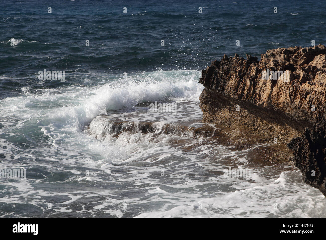 Sea, surf, south coast Cyprus, Stock Photo