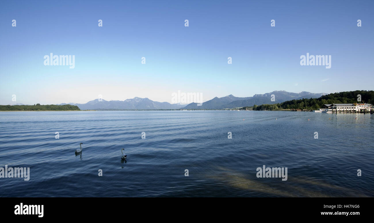 Lake Chiemsee near Prien, Bavaria, Germany, Stock Photo