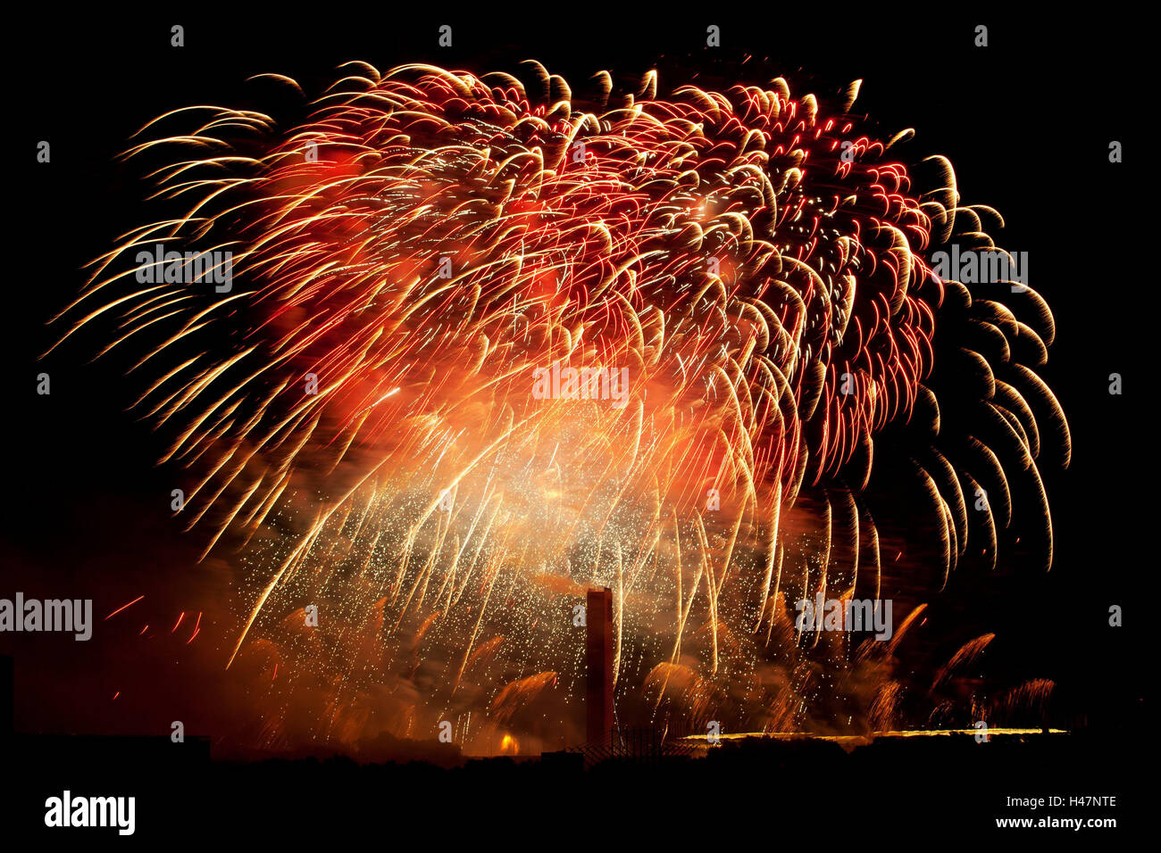 Berlin, fireworks, Pyronale, evening, Germany, Europe, capital, event