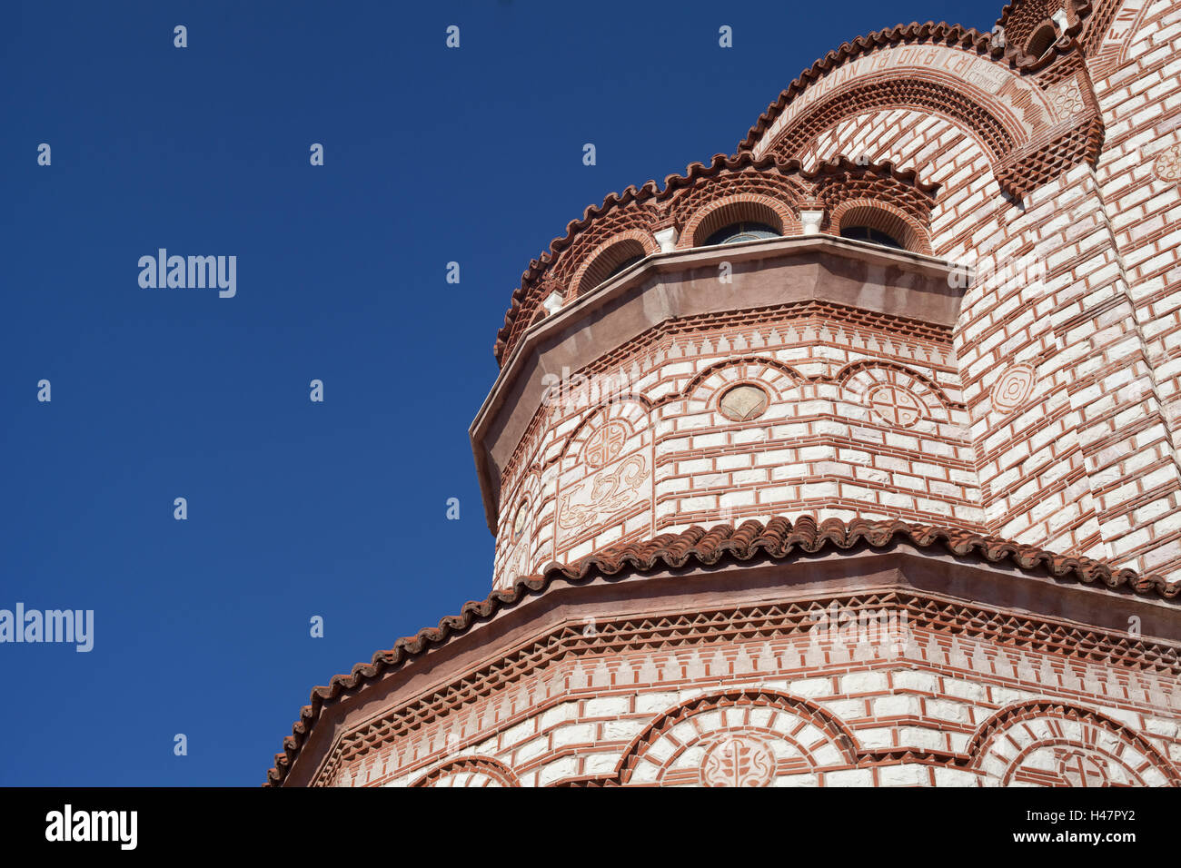 The Byzantine style Greek Orthodox church of Nea Moudania, Macedonia, Greece Stock Photo