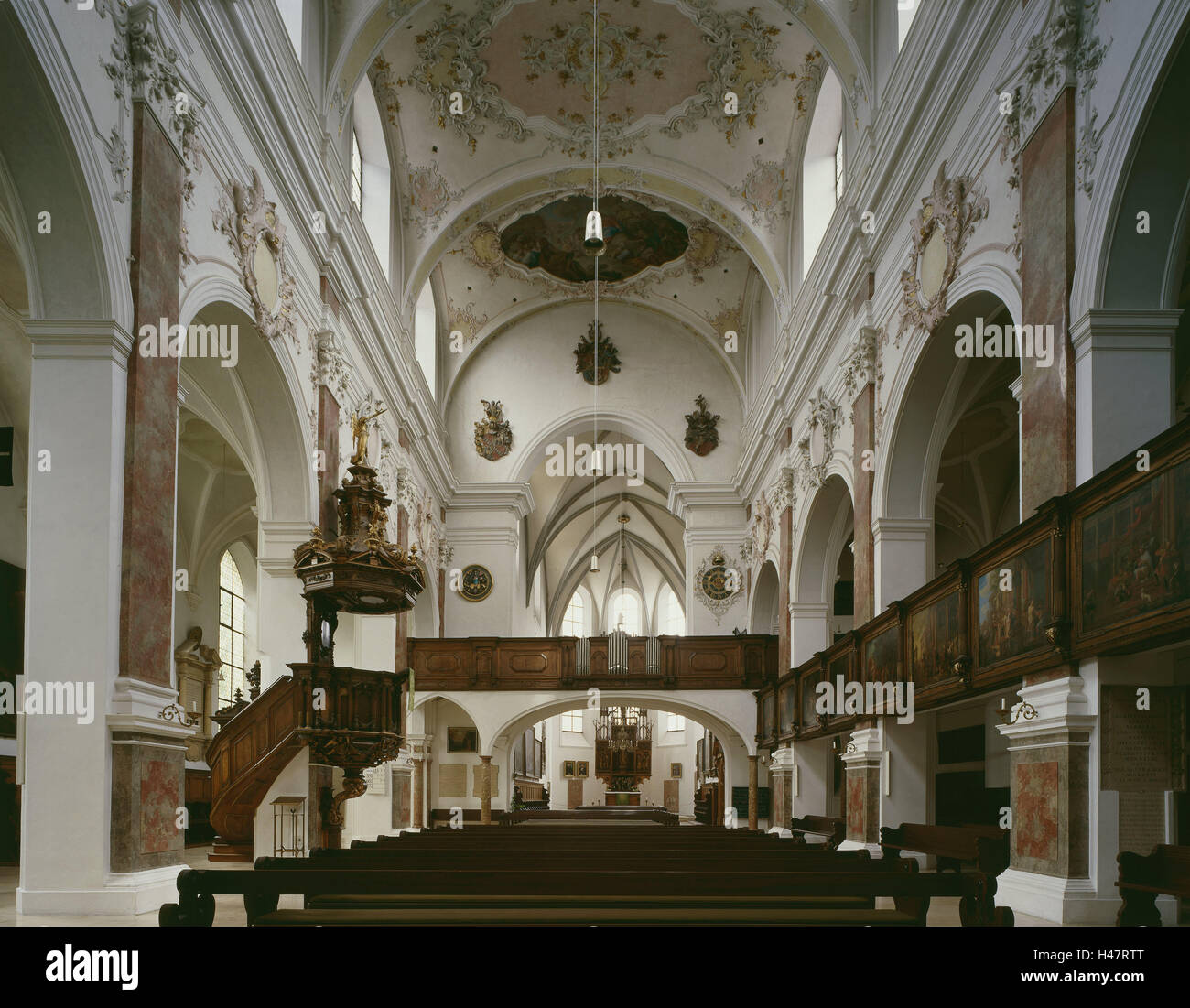 Germany Bavaria Augsburg St Anna Church Central Nave Saddles 