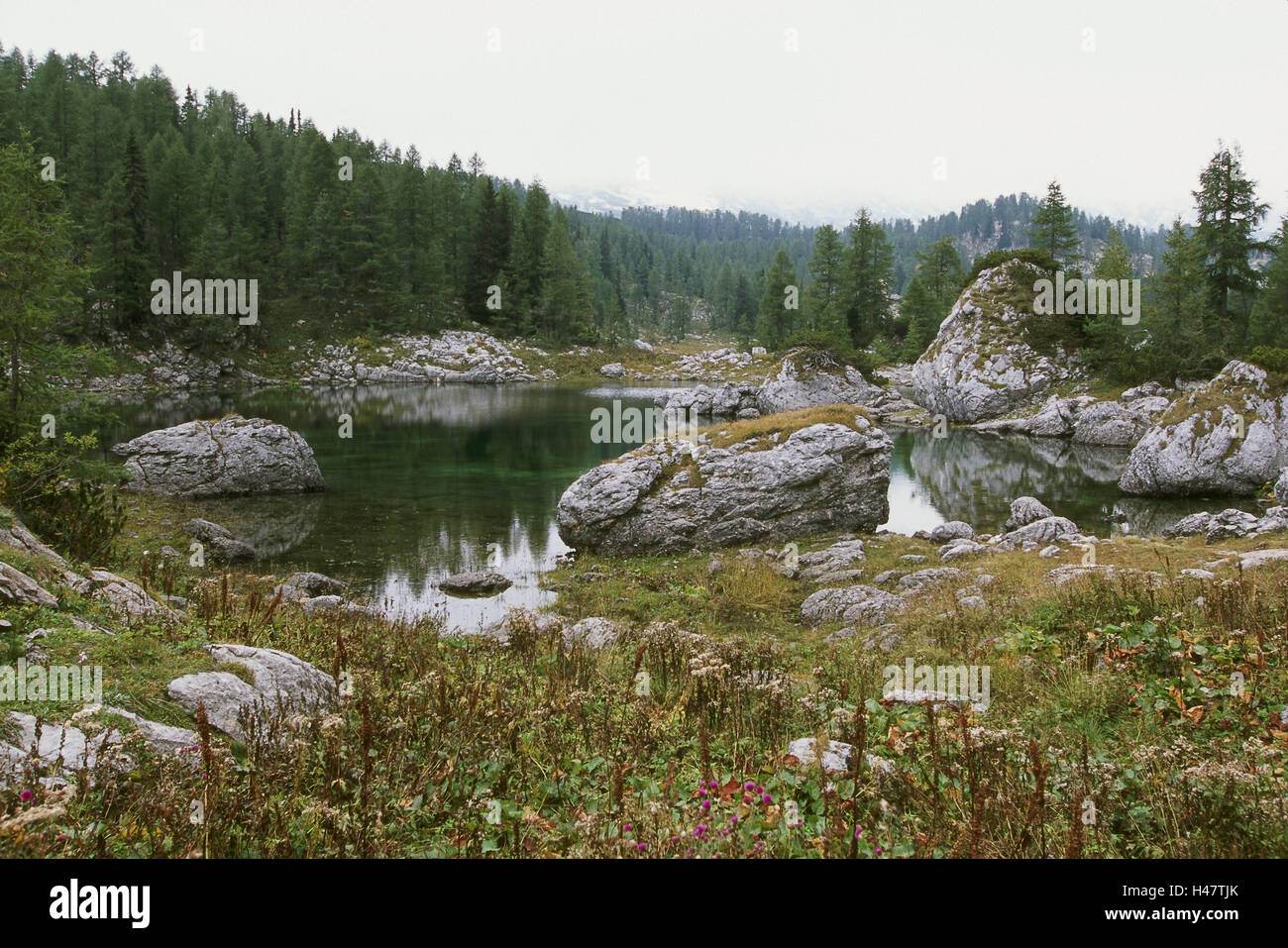 Slovenia, Triglav national park, seven-lake valley, Dvojno Jezero lake, nature reserve, mountains, Hochgebirge, lake, mountain lake, nature, deserted, rest, silence, Idyll, Stock Photo