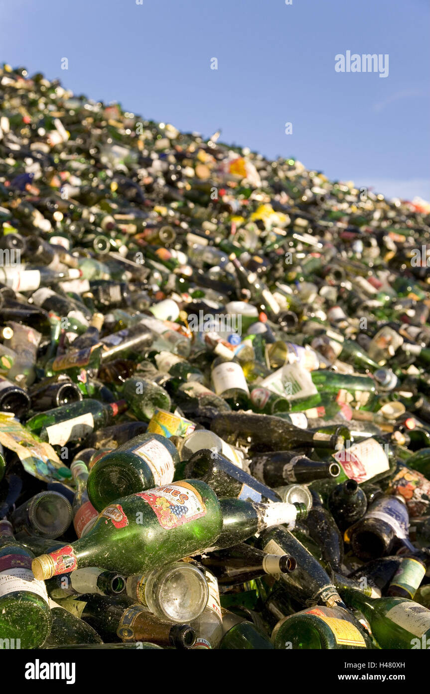 Recycling, Old glass, Bottles, environment, environment protection