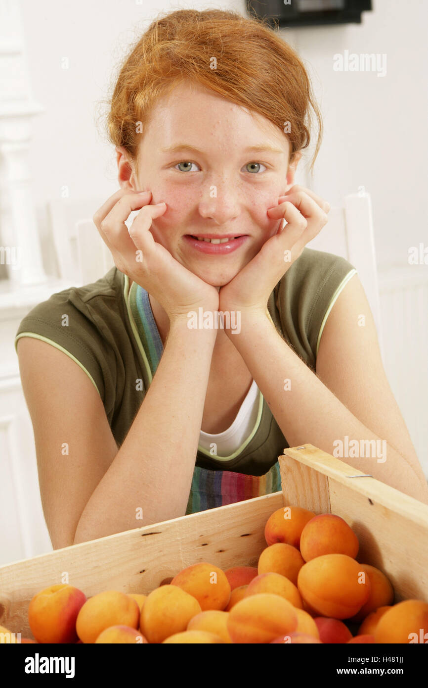Girls, cuisine, apricots Stock Photo Alamy