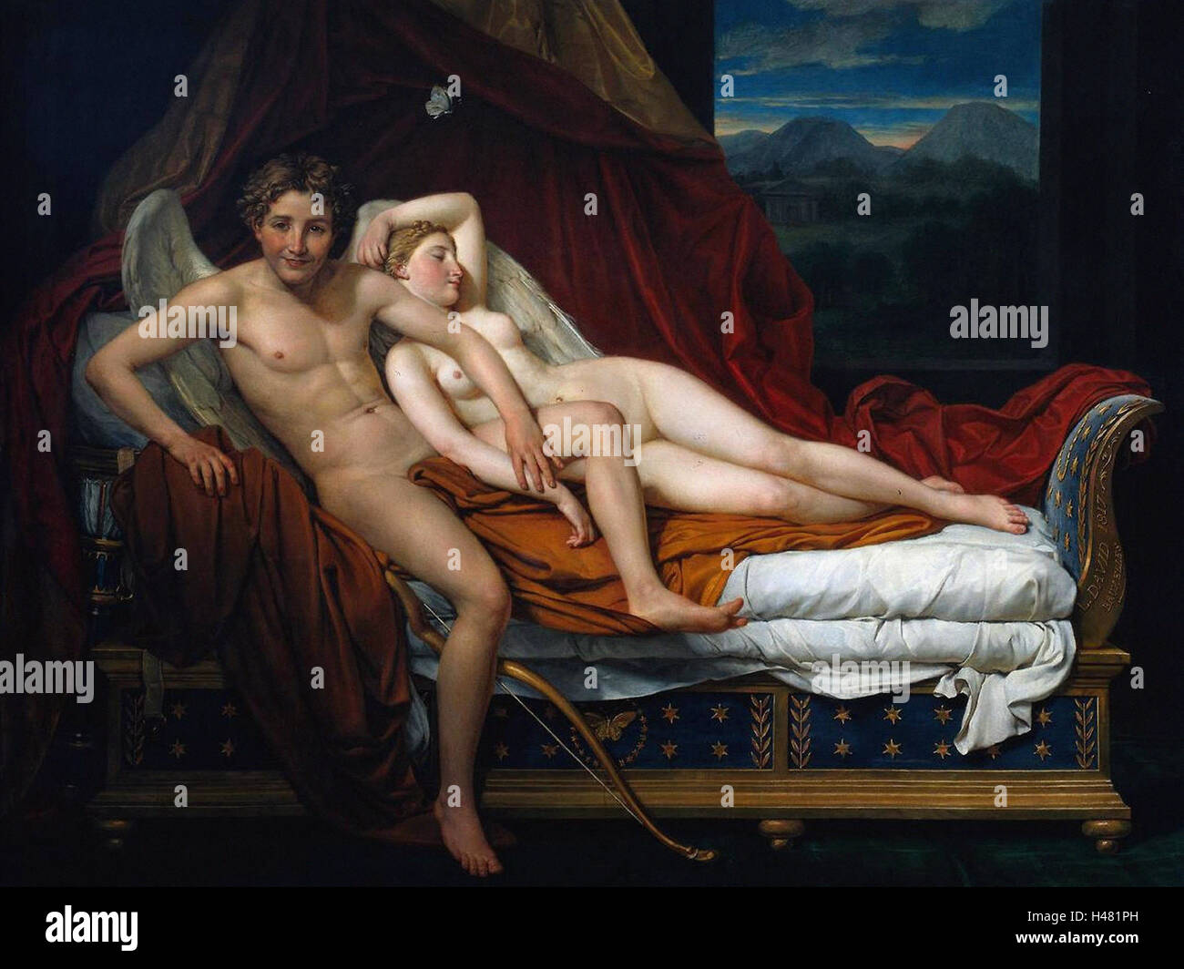 Jacques-Louis David  -  Cupid and Psyche Stock Photo
