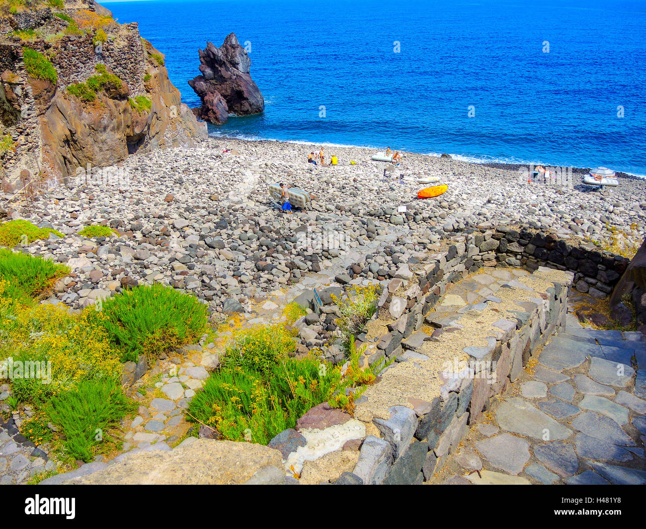 Italy Sicily Aeolian Archipelago Salina Island Punta Scario beach Stock ...