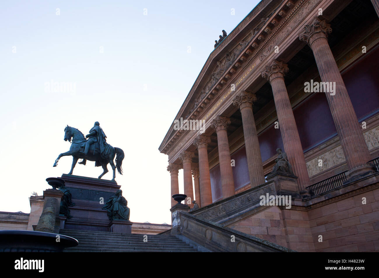 Berlin, museum island, UNESCO world heritage, equestrian statue, Friedrich Wilhelm IV, Stock Photo