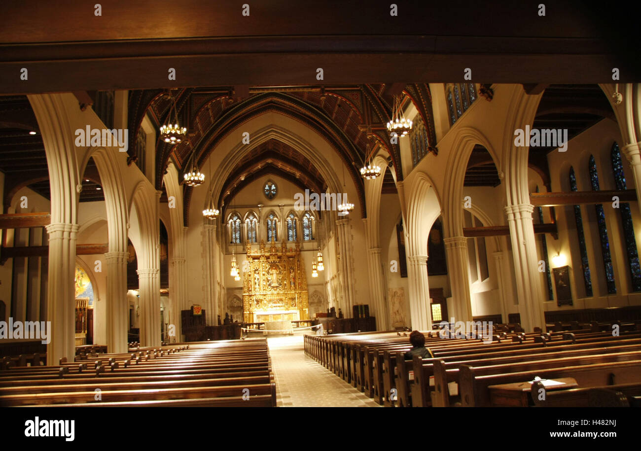 The USA, New York city, St. James Church, interior shot North America