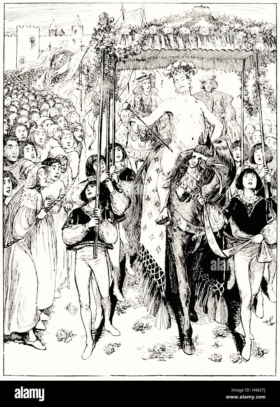 Helen Stratton - Page 45 illustration in fairy tales of Andersen Stock Photo