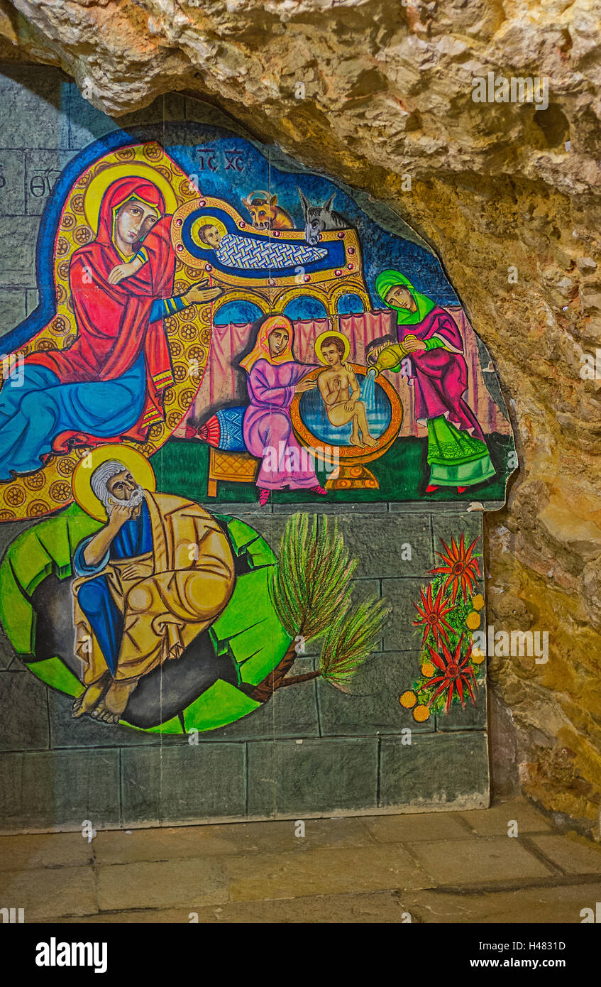 The painted icon in grotto of St Anne Church Stock Photo - Alamy