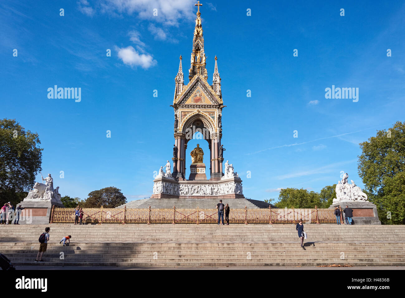 The Albert Memorial in Kensington Gardens, London England United Kingdom UK Stock Photo