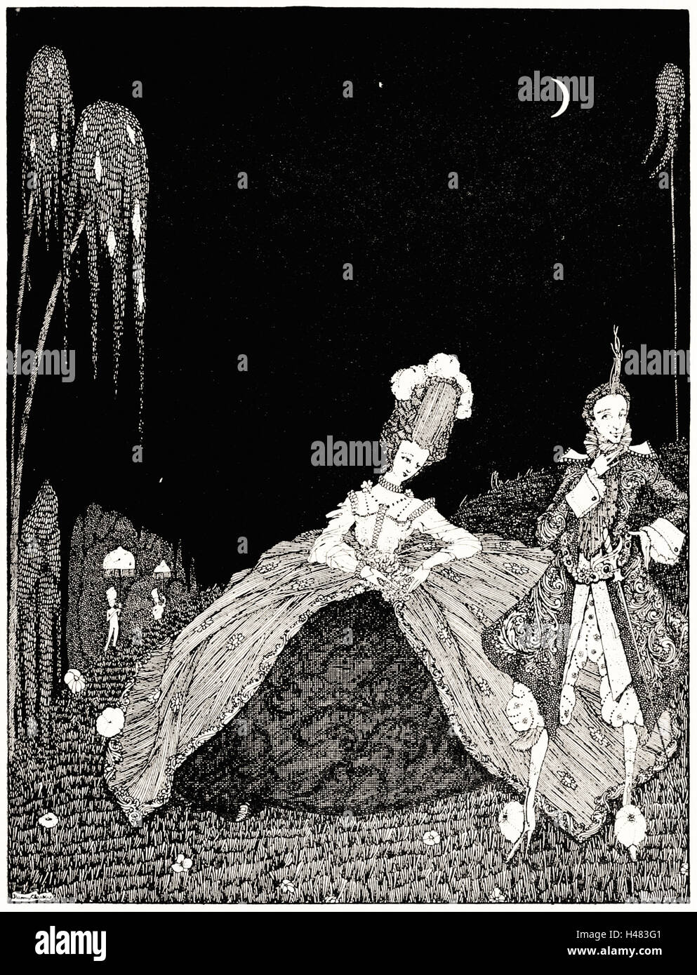 Harry Clarke - Page 99 illustration from Fairy tales of Charles Perrault (Clarke, 1922) Stock Photo