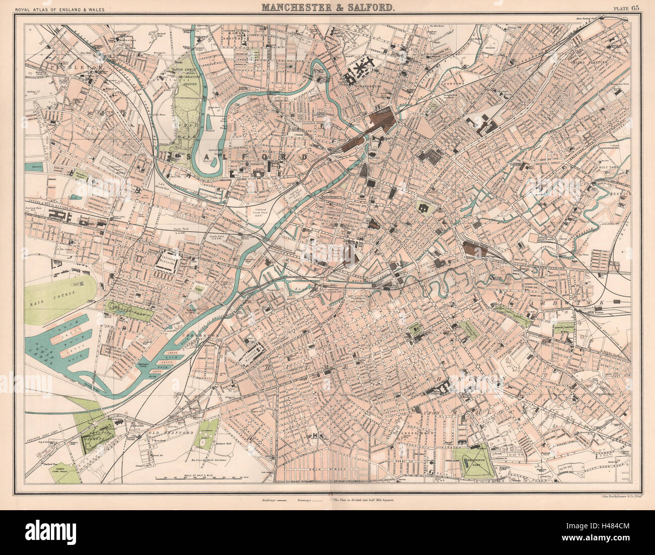 LEONARDS antique town city plans BARTHOLOMEW 1898 old map HASTINGS & ST
