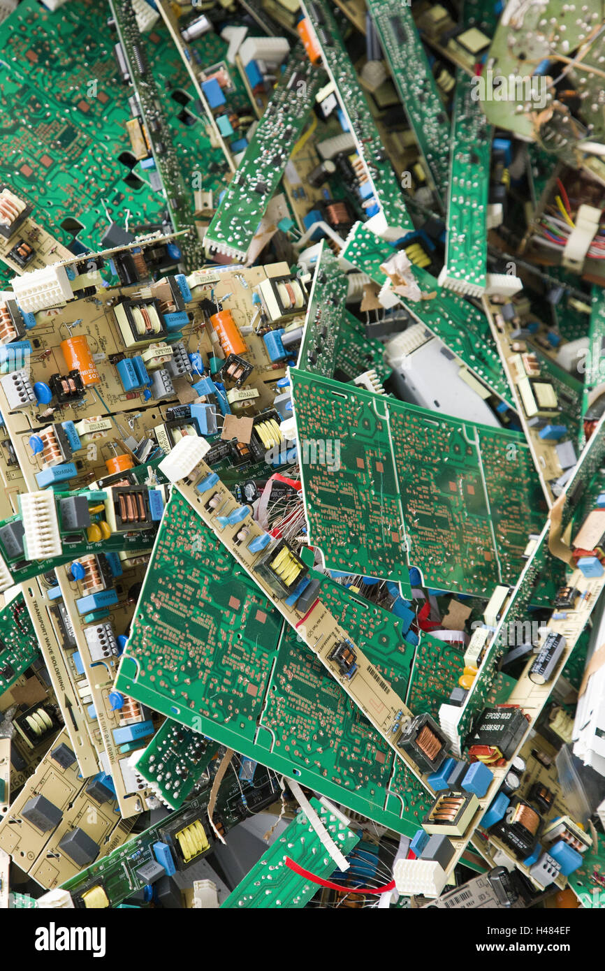 Electronic waste, computer boards, recycling Stock Photo Alamy