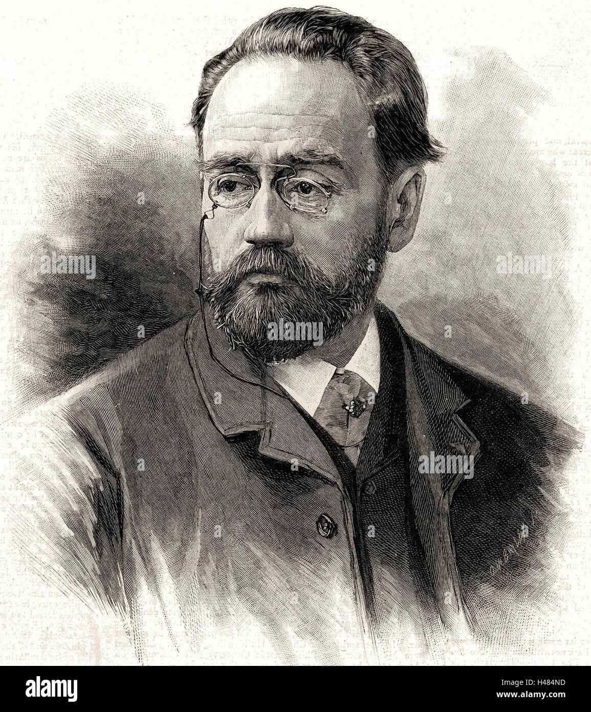 Emile Zola (1840-1902) French journalist and novelist of the Naturalistic school. Stock Photo