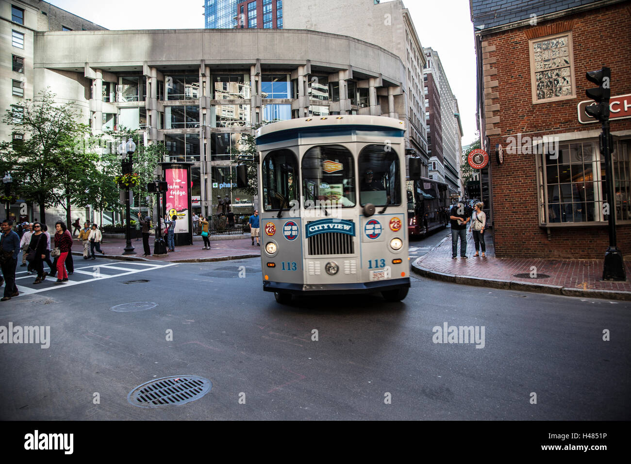 Boston Tour Bus Stock Photo