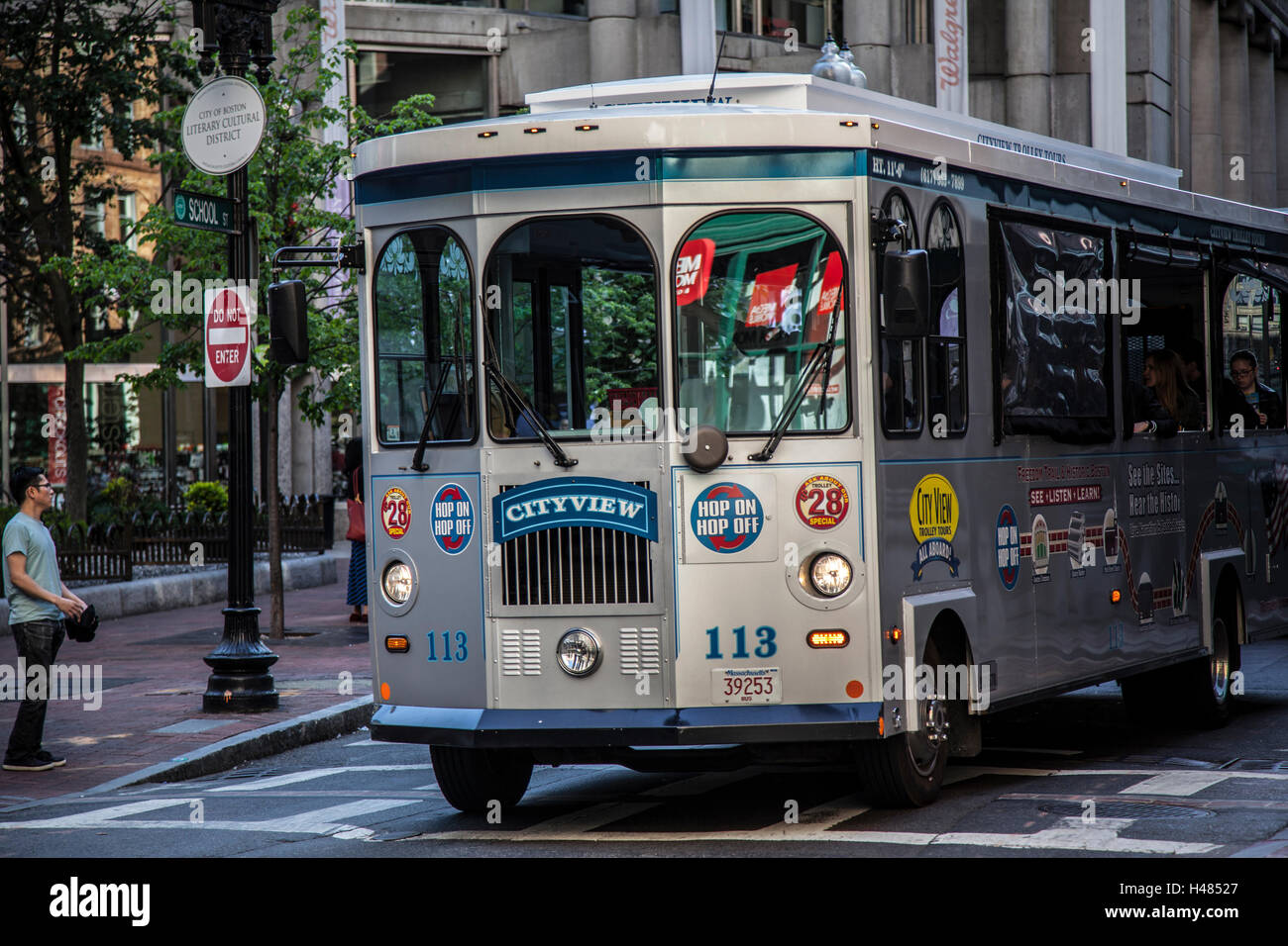 Boston Tour Bus Stock Photo