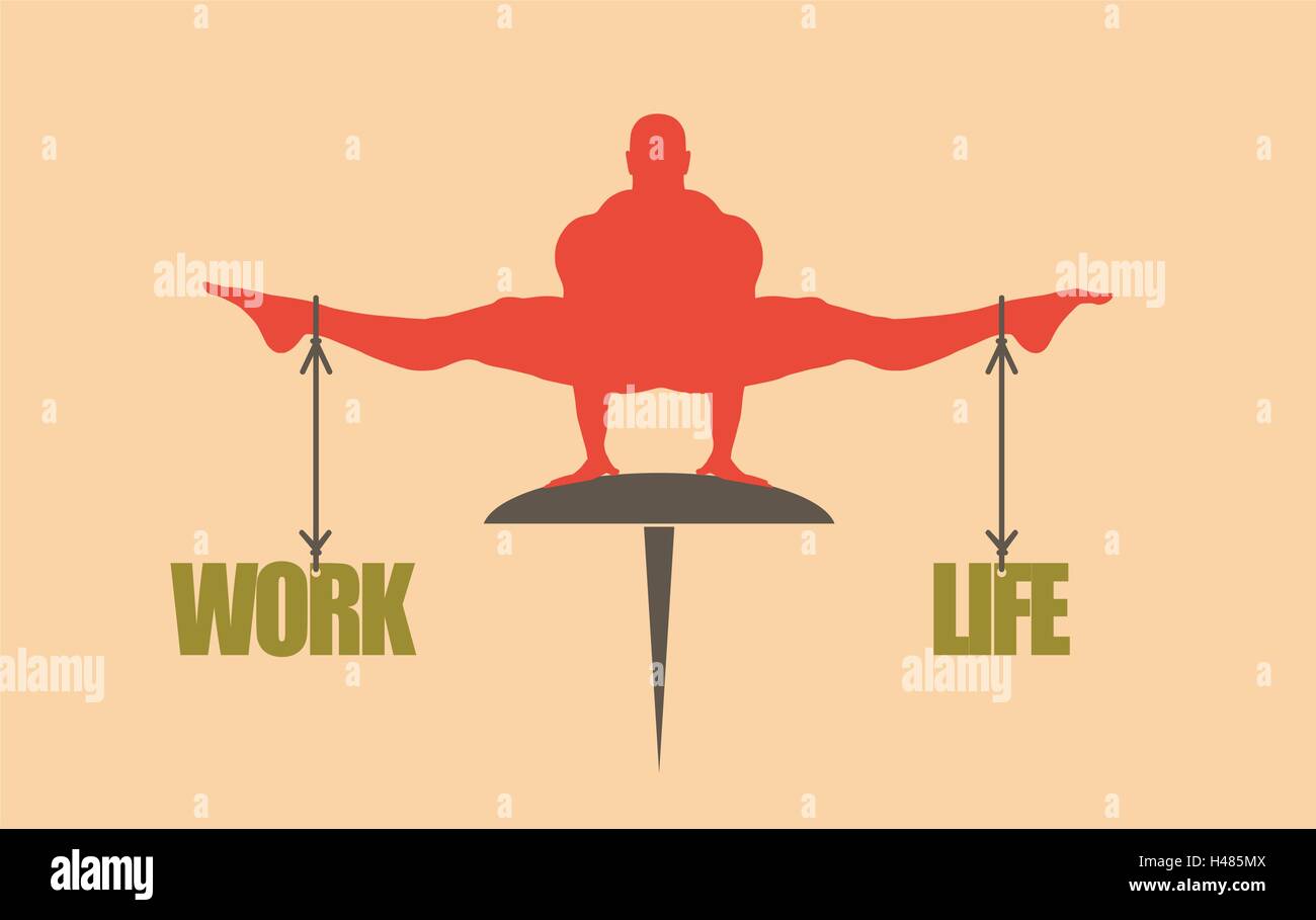 work and life balance. Concept of the scales Stock Vector Image & Art ...