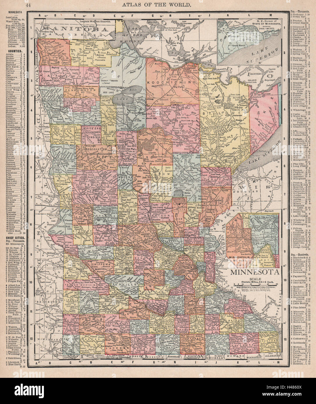 Map of Minneapolis, St. Paul and Minnesota Stock Photo - Alamy