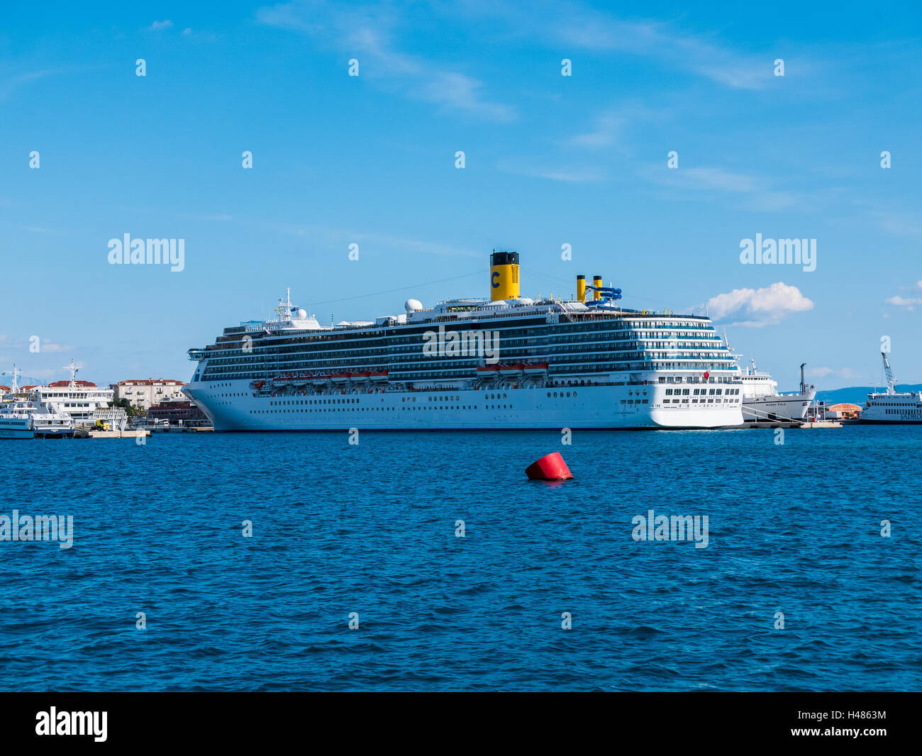 Split, Croatia 27 March 2016 Big cruise ship in the harbor in Split