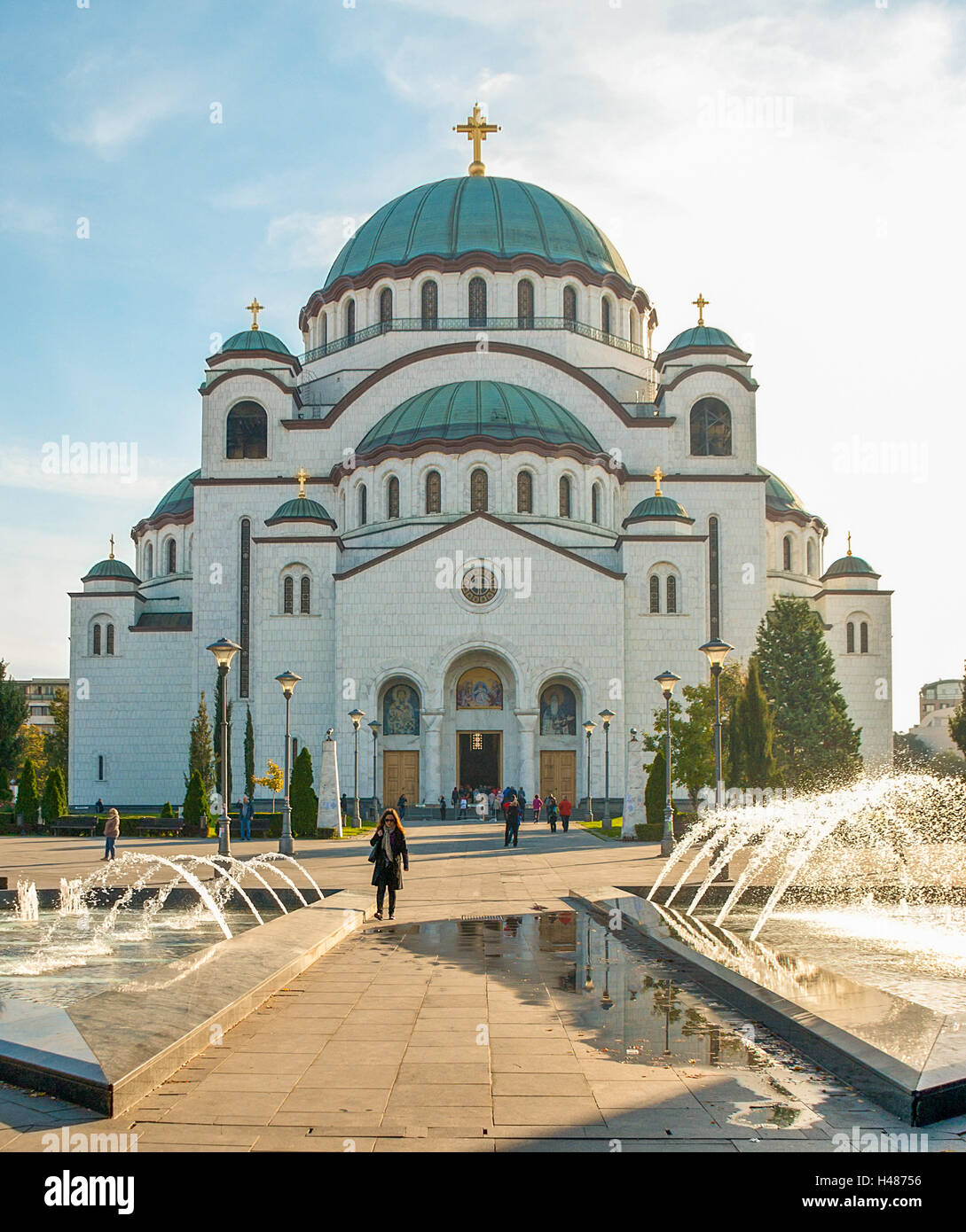 The Cathedral of Saint Sava in Belgrade is the biggest orthodox church in Europe Stock Photo