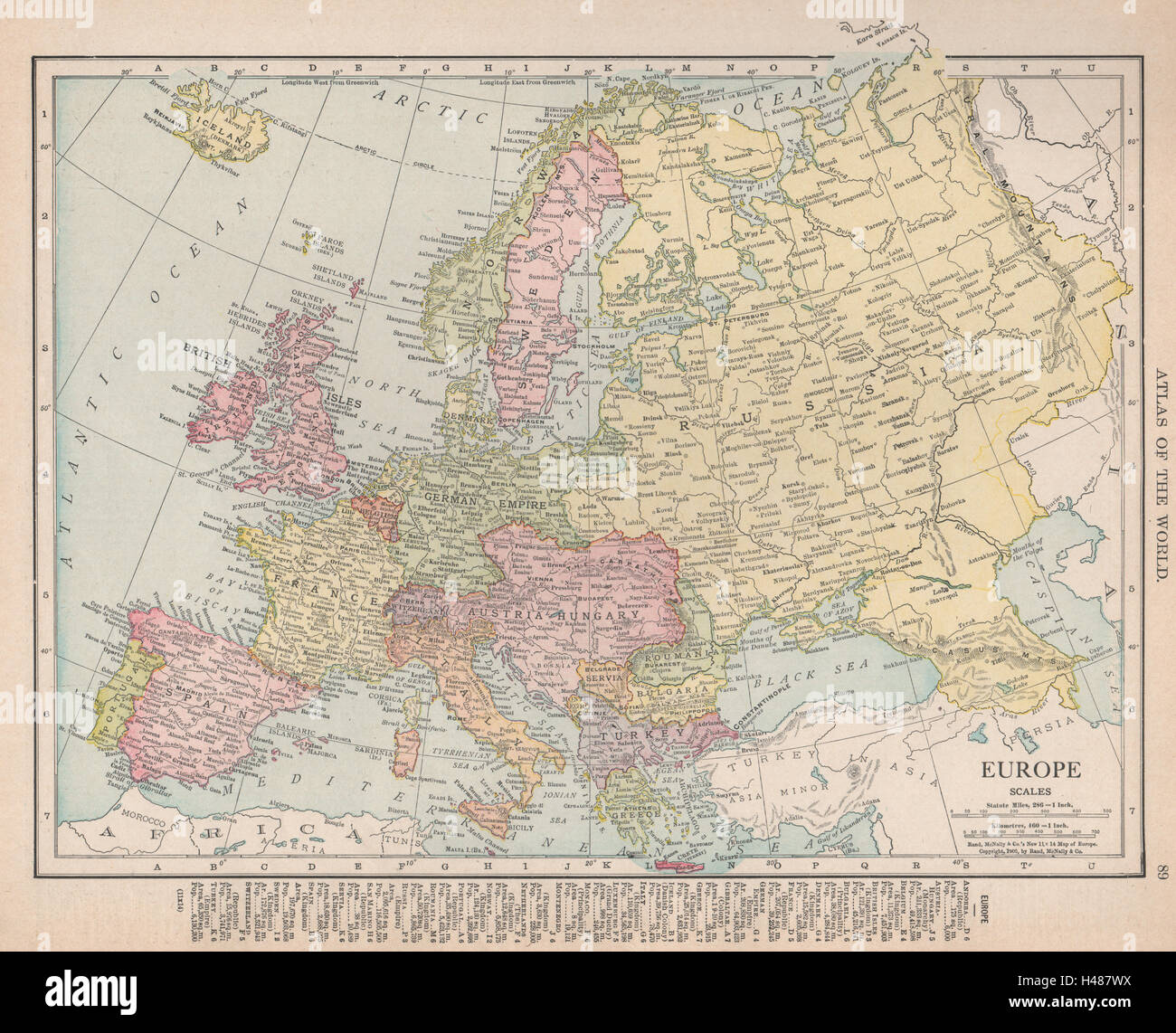 advocaat Product hetzelfde Europe. German Empire. Austria-Hungary. RAND MCNALLY 1912 old antique map  Stock Photo - Alamy