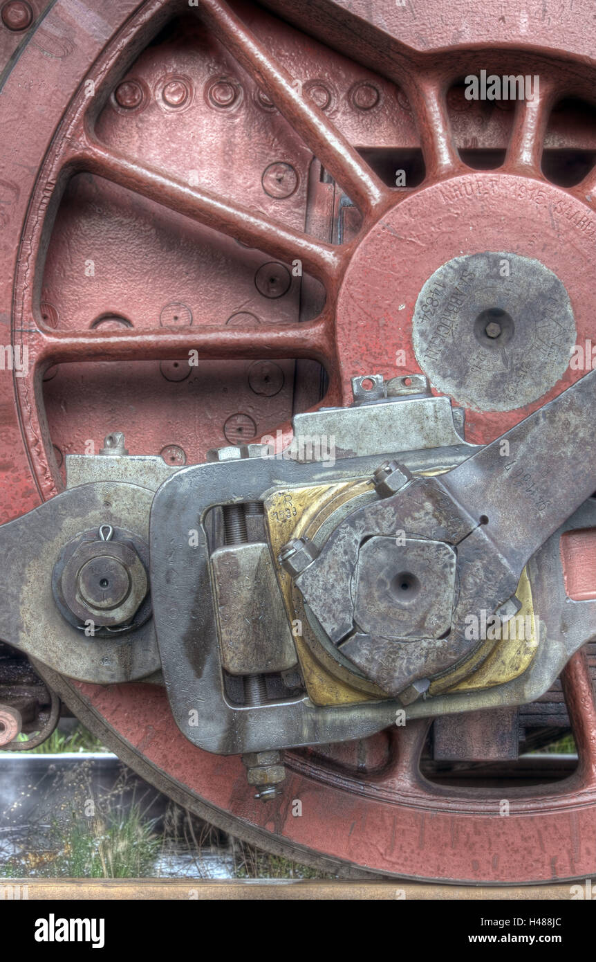 Railway, spoke wheel, Stock Photo