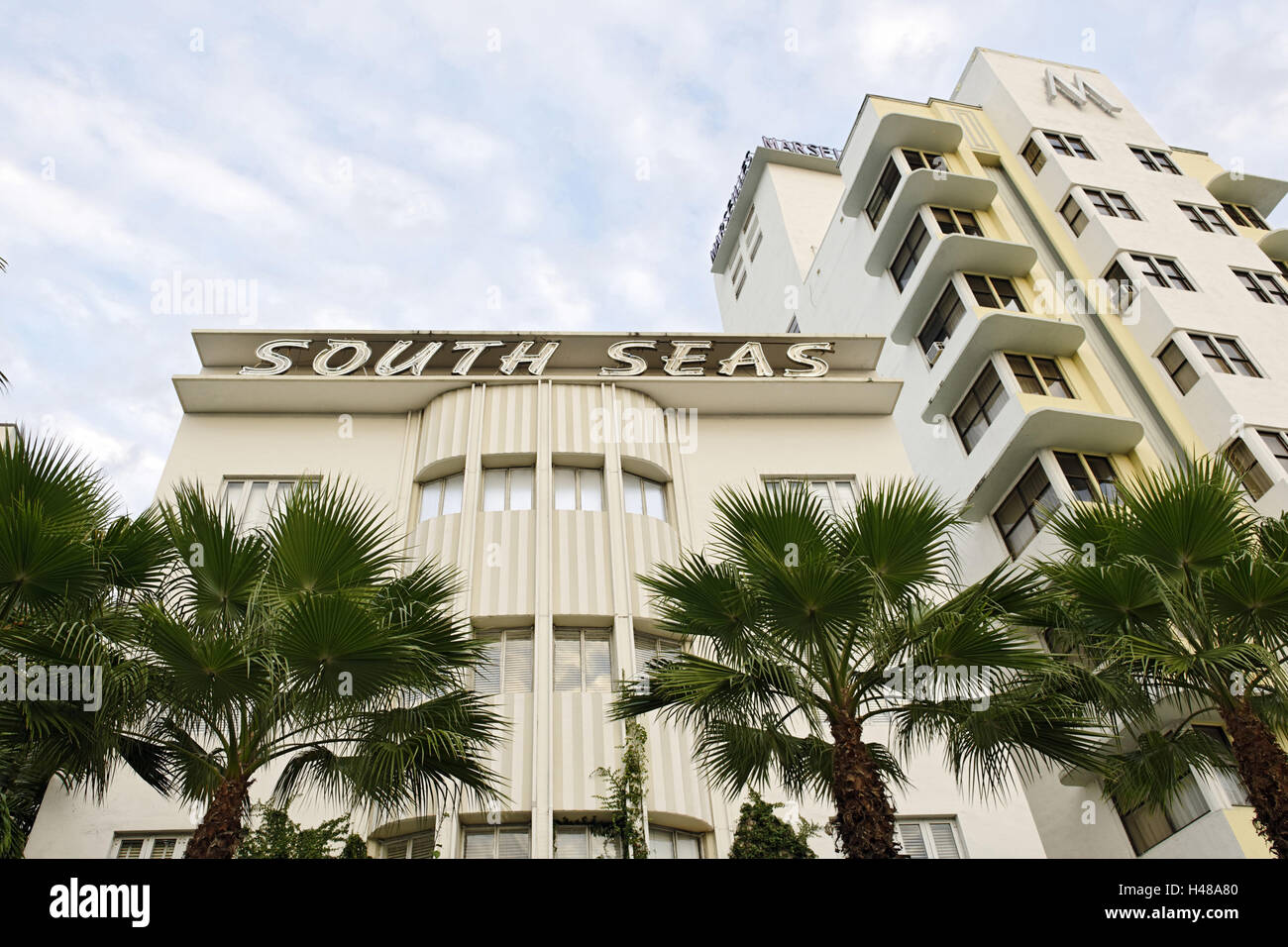 Hotel 'South Seas', Collins Avenue, Miami South Beach, Art Deco District, Florida, USA, Stock Photo
