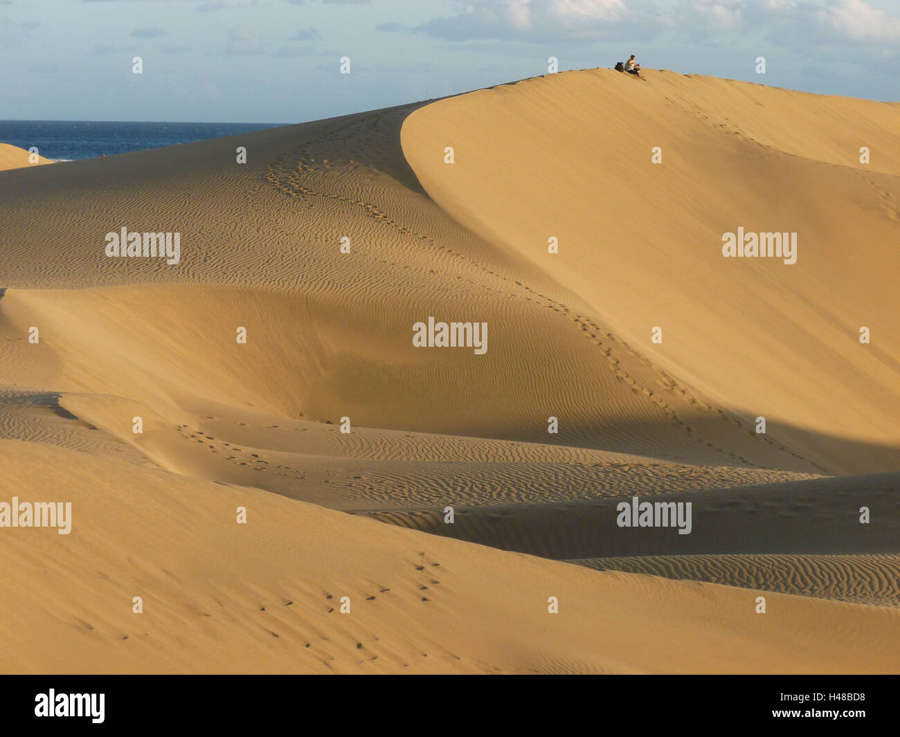 Grain Canaria, Maspalomas, Sand dunes, wanderers, rest, the Atlantic, Stock Photo
