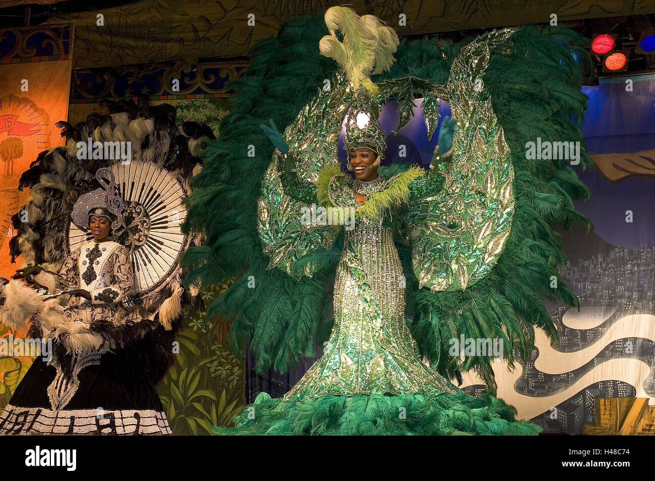 South American Carnival dancers in amazing outfits