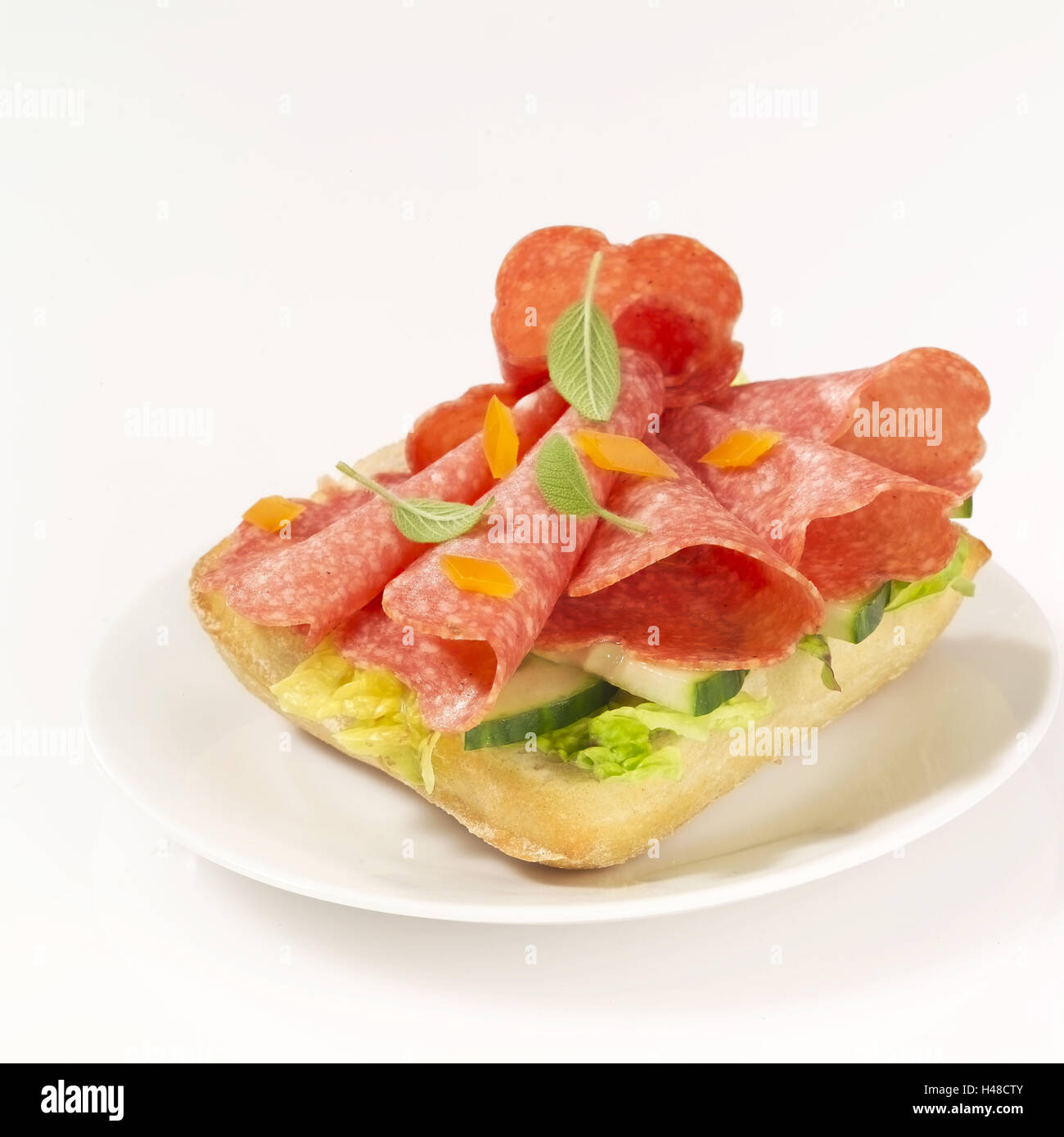 Salami bread rolls Stock Photo Alamy