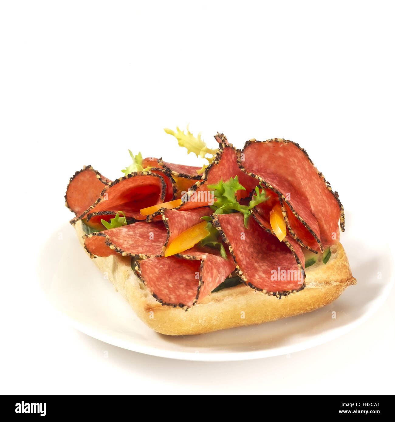 Salami bread rolls Stock Photo Alamy