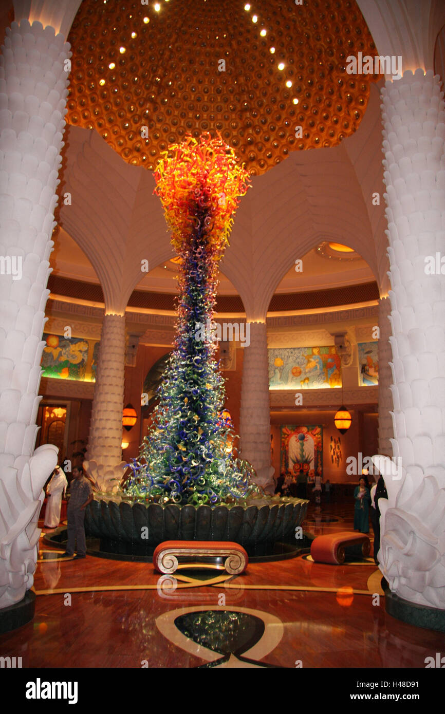 United Arab Emirates, Dubai, The Palm, hotel Atlantis, foyer, glass