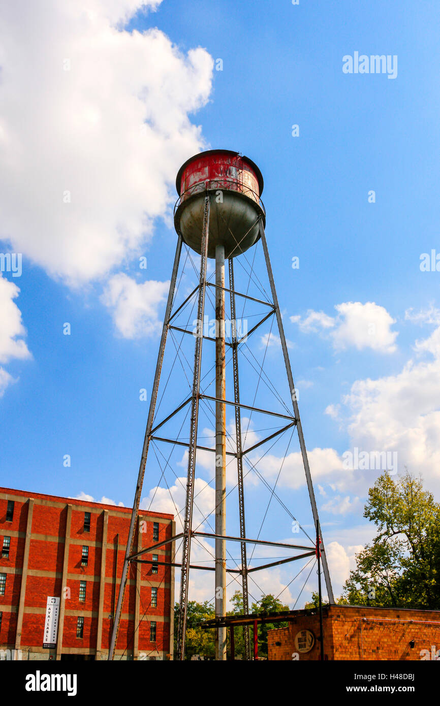 Old water tower off off Manchester Street in the Distillery District of Lexington KY Stock Photo