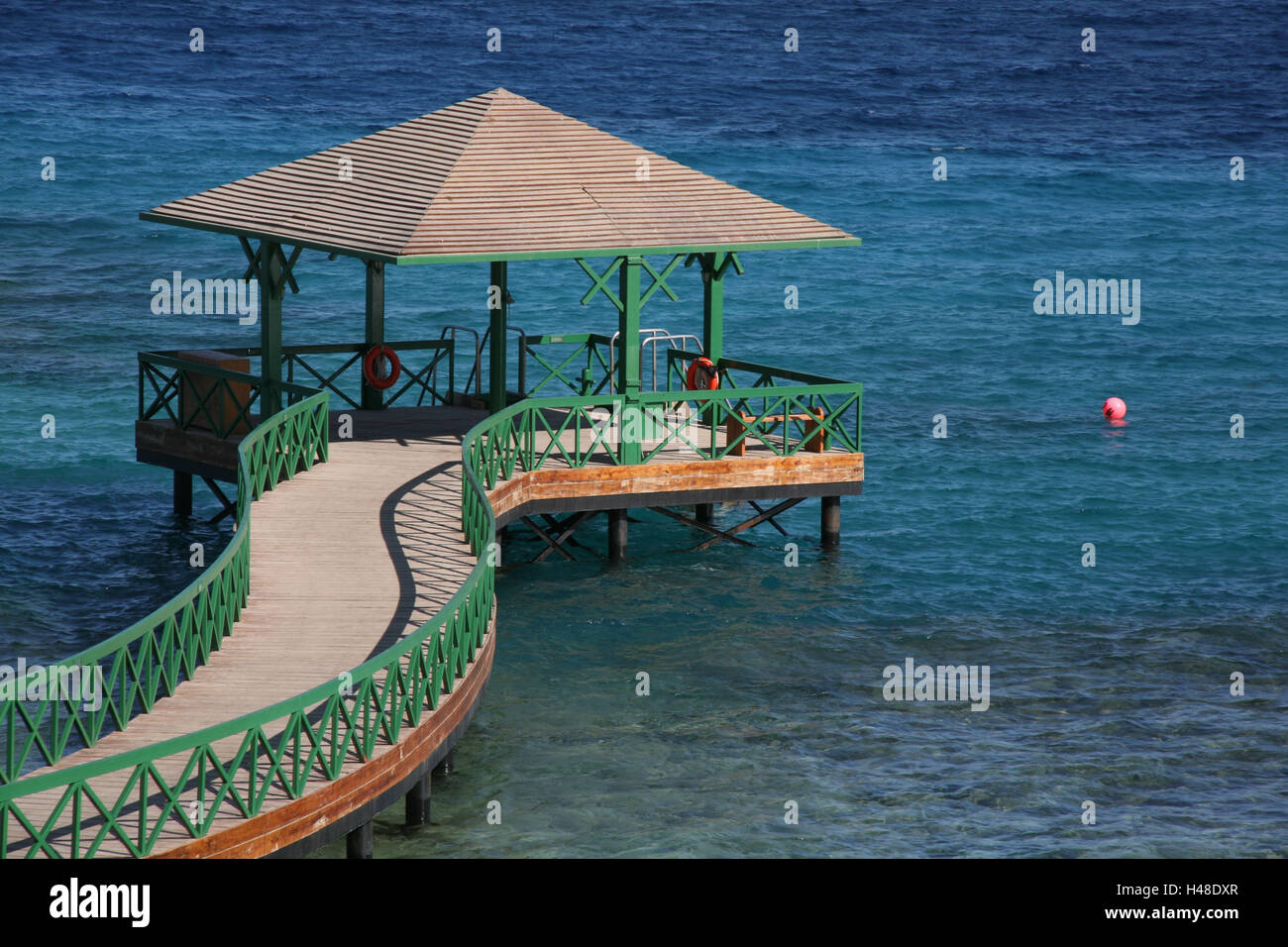 Egypt, Hurghada, Oberoi Sahl Hasheesh, hotel, landing stage, sea, Stock Photo