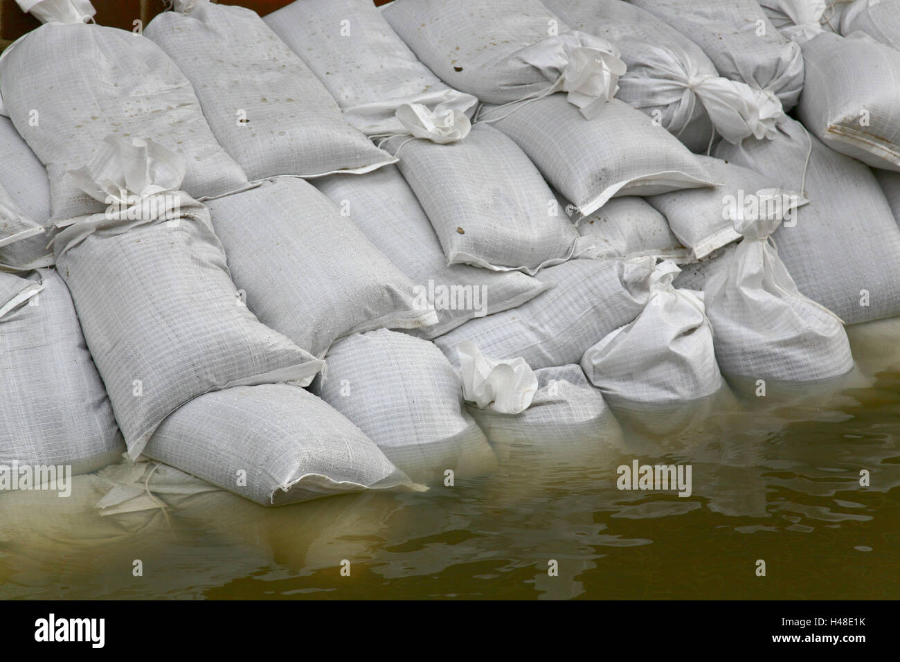 Germany, high water, sandbags, Stock Photo