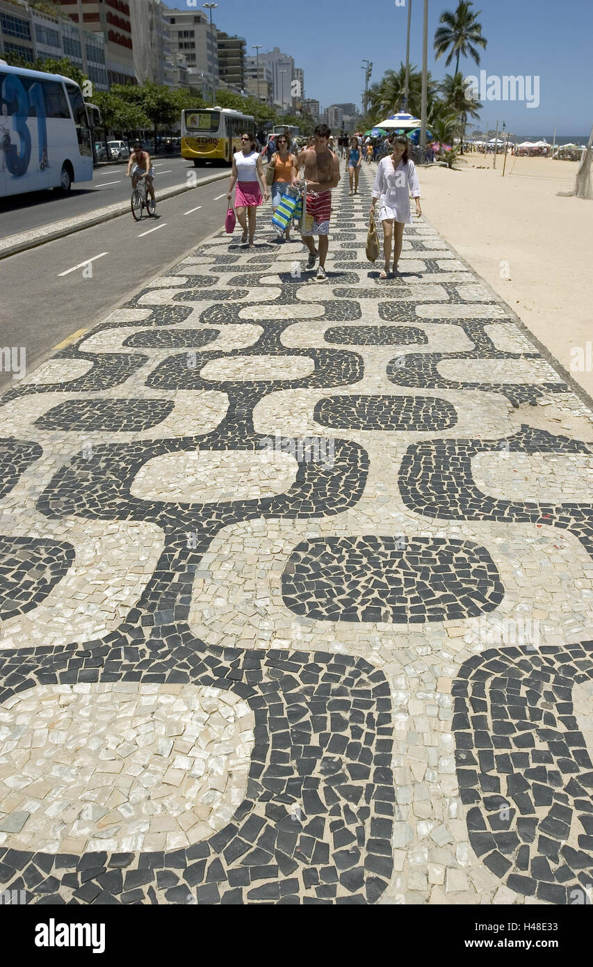 Brazil, Rio de Janeiro, Ipanema, beach, promenade, pedestrian, street  scene, South America, town, street, traffic, cycle track, seafront,  tourist, sandy beach, beach, leisure time, vacation, destination, tourism  Stock Photo - Alamy