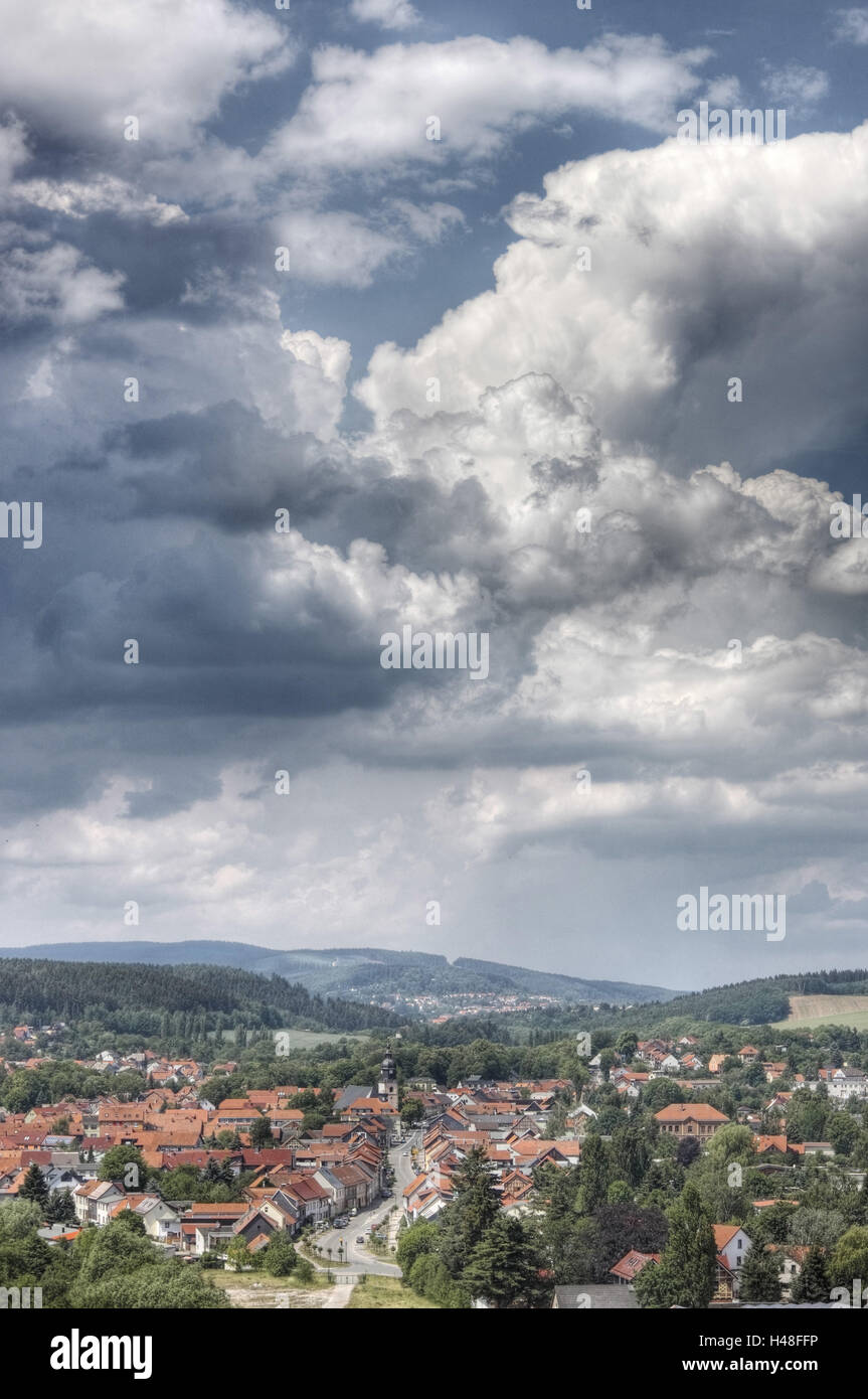 Germany, Thuringia, Langenwiesen, cityscape, Stock Photo