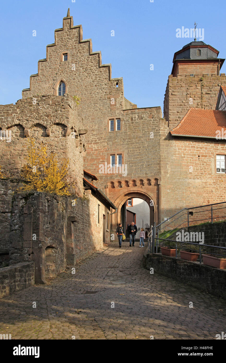 Germany, Hessen, Neustadt, castle mountain Breu, castle court, tourist, south Hessian, ode wood