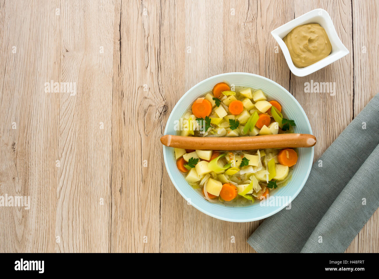 Sausage Stew with Frankfurter Sausage Stock Photo