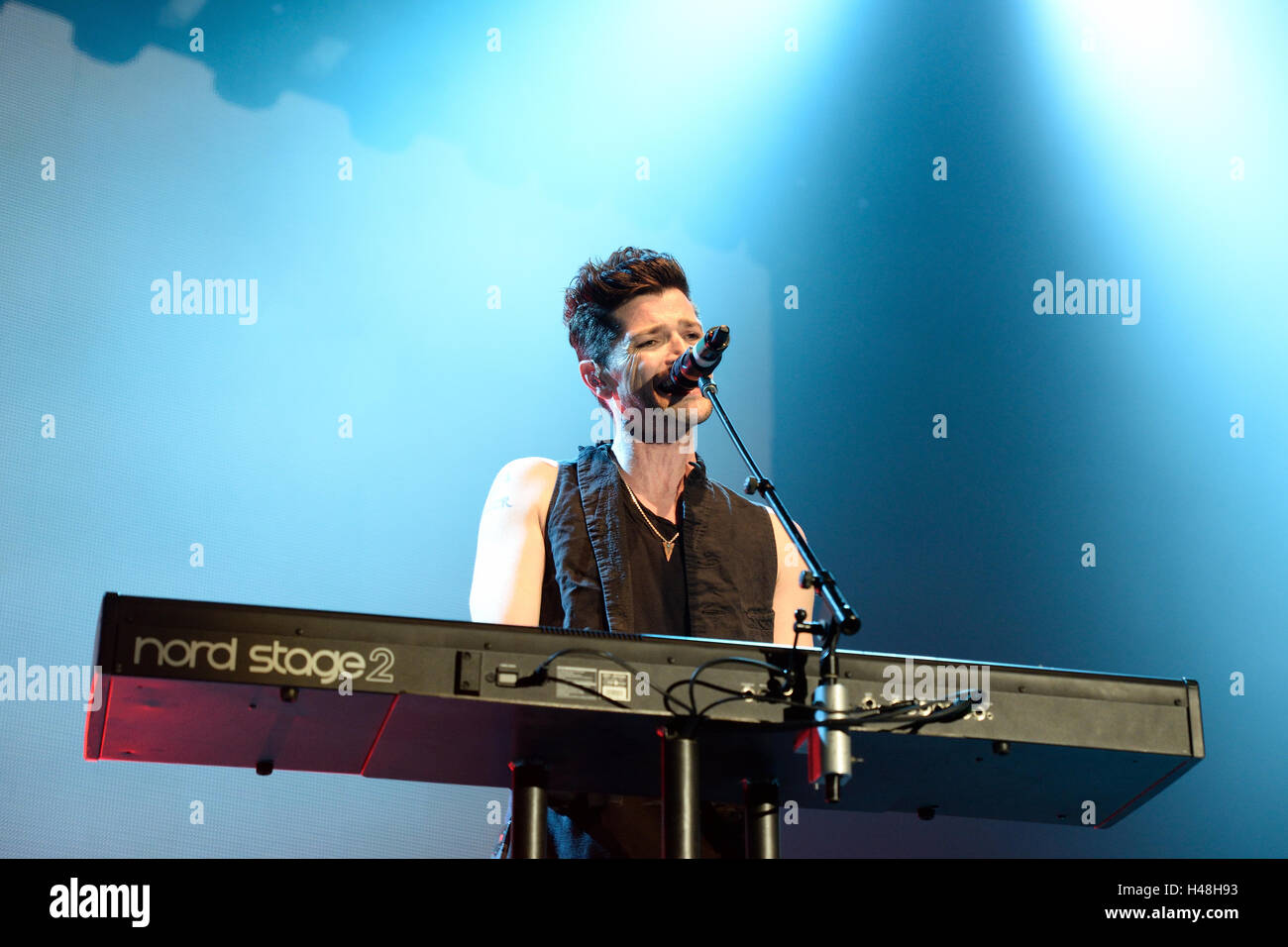 BARCELONA - MAR 30: The Script (band) performs at St. Jordi Club stage on March 30, 2015 in Barcelona, Spain. Stock Photo